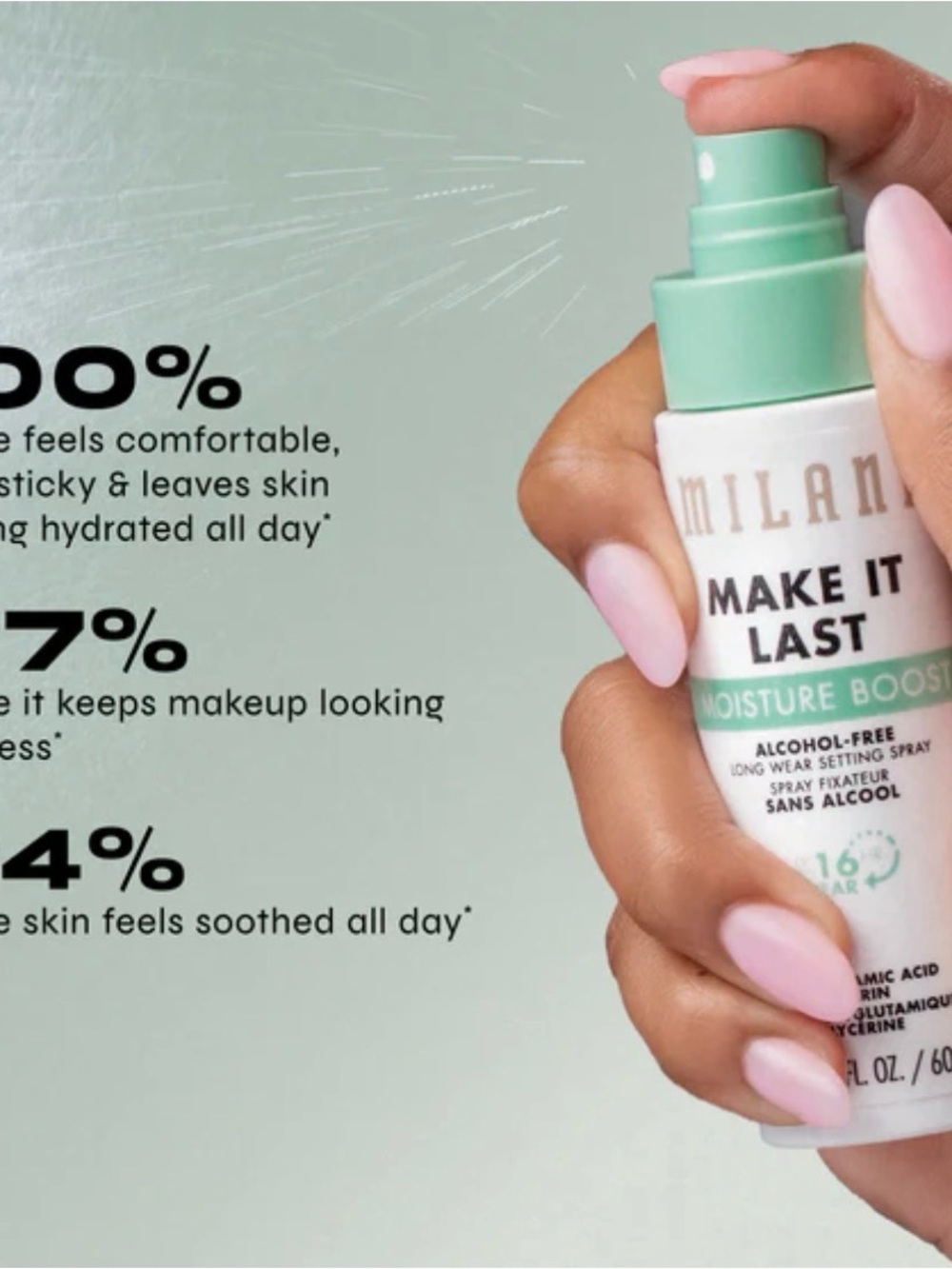 Milani Make It Last Moisture Boost Setting Spray - Mint/White